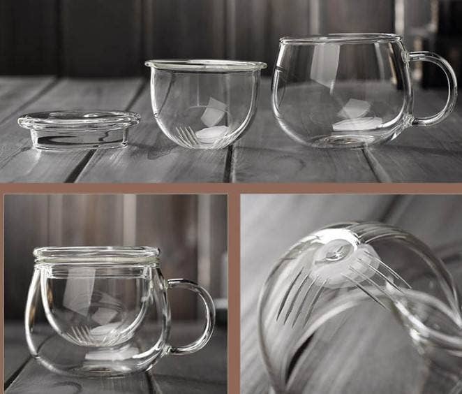 Clear Glass Tea Pot with Infuser and Lid, Borosilicate Large