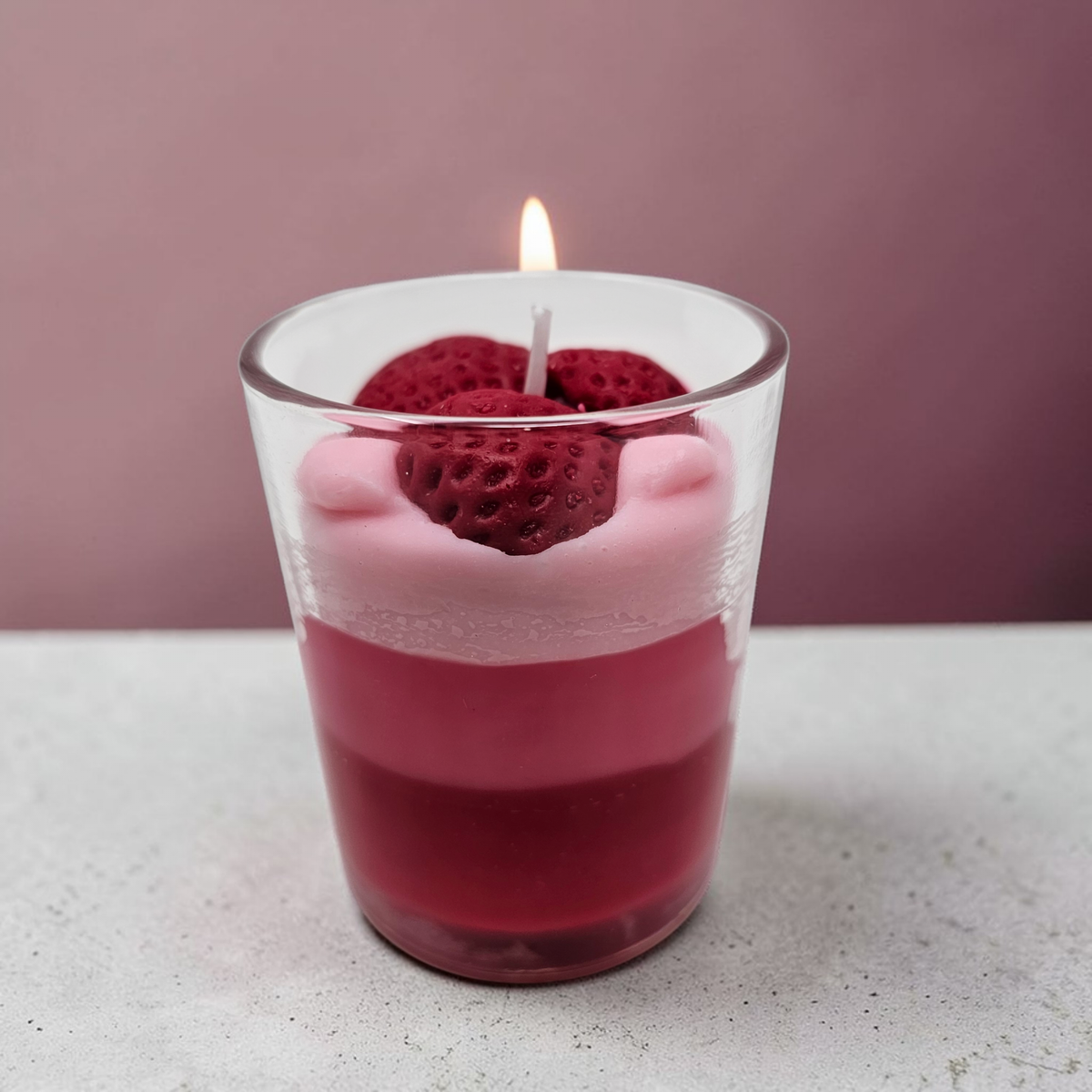 Shot Glass Votive Candles - Strawberry