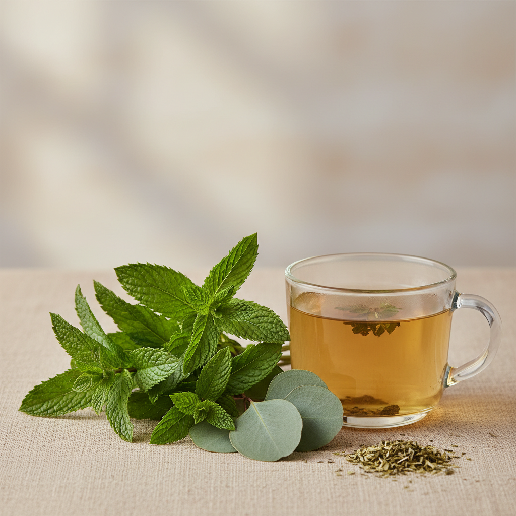 Peppermint and eucalyptus product ad photo